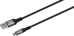 Philips DLC5204U/00 - USB Kabel 2.0 - USB-A - Micro USB - 1,2 Meter - Nylon - Zwart
