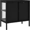 vidaXL - Dressoir - 70x35x70 - cm - staal - en - glas - zwart