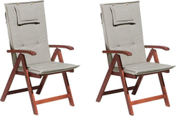 TOSCANA - Tuinstoel set van 2 - Donkere houtkleur/Taupe - Acaciahout