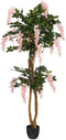 Mica Decorations Kunstbloem Wisteria - 60x60x180 cm - Polyester - Licht Roze