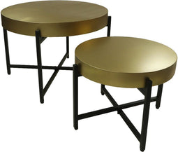 Salontafel - ø70x50/ø50x40- Goud/zwart - Metaal