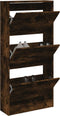 Schoenenkast 60x21x125,5 cm bewerkt hout gerookt eikenkleurig