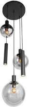 Steinhauer Bollique New 3800ZW - Hanglamp - 3 bollen 2 kokers hoogteverstelbaar - Zwart