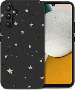 iMoshion Hoesje Geschikt voor Samsung Galaxy A34 (5G) Hoesje Siliconen - iMoshion Design hoesje - Zwart / Stars Gold