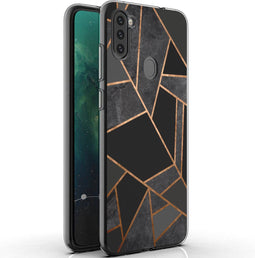 iMoshion Hoesje Geschikt voor Samsung Galaxy M11 / A11 Hoesje Siliconen - iMoshion Design hoesje - Zwart / Meerkleurig / Goud / Black Graphic