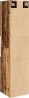 vidaXL - Badkamerwandkast - 30x30x130 - cm - bewerkt - hout - oud - houtkleurig