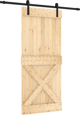 vidaXL - Schuifdeur - met - beslag - 90x210 - cm - massief - grenenhout