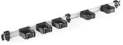 Toolflex Bezemhouder - Tuingereedschap Ophangsysteem - Aluminium rail 94 cm - 5 houders - Zwart