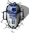 3D Light FX R2-D2 - 3D Wandlamp LED - Draadloos met Crack Sticker - R2-D2
