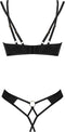 Obsessive - Nesari Tweedelige Kruisloze Set - Zwart