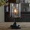 Riviera Maison Romain Hurricane On Stand - IJzer, Hout, Plastic Glas - Zwart - 20.0x20.0x43.0 cm