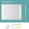 Wandspiegel 80 x 60 cm - 3-kleuren LED-verlichting - anti-condensfunctie - wit