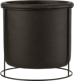 J-Line bloempot Hangend voor binnen - cement - zwart - large - Ø 20 cm