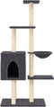 vidaXL - Kattenmeubel - met - sisal - krabpalen - 145 - cm - donkergrijs