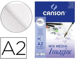 Tekenblok Canson C200006003 Wit A2 Papier 50 Lakens 120 g/m²
