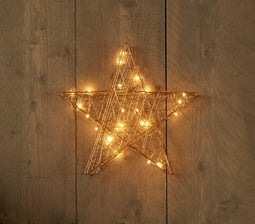 Anna's Collection - Batterijverlichting metaal ster goud 30 cm 25 L...