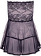 Babydoll van zwarte mesh en kant Barely Bare - - Zwart
