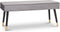 LIFA LIVING Halbank Barcelona - Modern - Velvet & Hout - Grijs - 101 x 42 x 45 cm