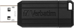 Verbatim PinStripe 32GB - USB-stick - USB 2.0 met schuifmechanisme - Zwart