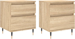 vidaXL - Nachtkastjes - 2 - st - 40x35x50 - cm - sonoma - eikenkleurig