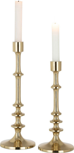 J-Line kandelaar Neo - aluminium - goud - 2 stuks