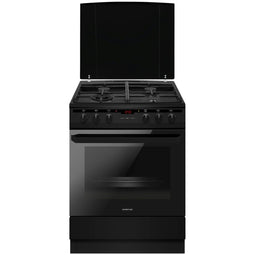 Inventum VFG6034WGZWA - Fornuis 60 cm - 4-pits gaskookplaat met oven - Zwart