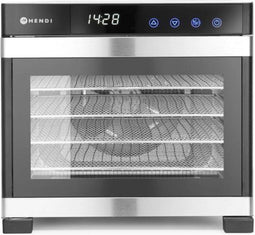 HENDI Voedseldroger Profi Line - 6 roosters - digitaal - 35-75°C - RVS Zwart