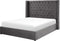 LUBBON - Bed met opbergruimte - Grijs - 180 x 200 cm - Fluweel
