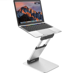 LuxeBass LB569 - Verstelbare Laptopstandaard - Ergonomisch met Warmteafvoer - Zilver