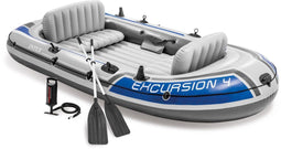 Intex Excursion 4 - Roeiboot Opblaasbaar Met Peddels - 4 personen - 3,15 x 1,65 m - Blauw/Grijst - V