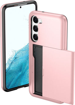 imoshion Hoesje Geschikt voor Samsung Galaxy S23 Hoesje - Ruimte voor 2 pasjes - imoshion Backcover met pasjeshouder - Rosé Goud