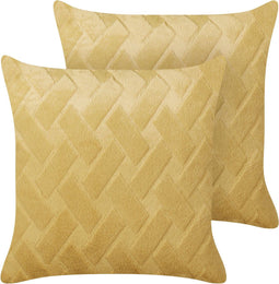 SITAPUR - Sierkussen set van 2 - Geel - 45 x 45 cm - Polyester