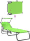 vidaXL - Opvouwbare - Ligstoel - met - Luifel - Groen - 600D - Oxford - Stof