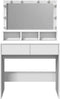 vidaXL - Kaptafel - met - LED - 80x41x134,5 - cm - wit