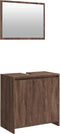 vidaXL - 2-delige - Badkamermeubelset - bewerkt - hout - bruin - eikenkleur