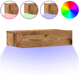 vidaXL - Nachtkastje - 60x35 - cm - spaanplaat - oud - hout