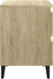 vidaXL - Nachtkastje - 40x35x50 - cm - bewerkt - hout - sonoma - eikenkleurig