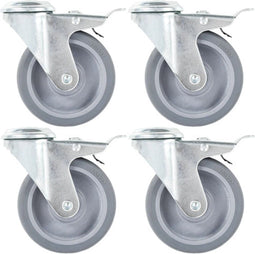 vidaXL - 16 - st - Zwenkwielen - met - boutgaten - 100 - mm