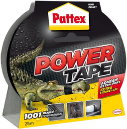 Plakband pattex 50mmx25m power tape zwart | 6 stuks