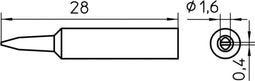 Weller XNT A - Soldeerstift Beitelvormig 1.6 mm