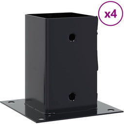 vidaXL - Paondervoeten - vierkant - 4st - 91x91mm - gepoedercoat - staal - antraciet