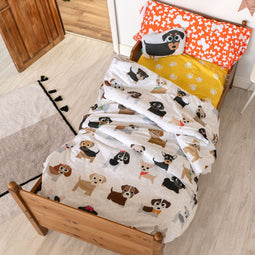 Happy Friday Duvet cover set 2 pieces Dogs 180x220 cm (Single) Multicolor
