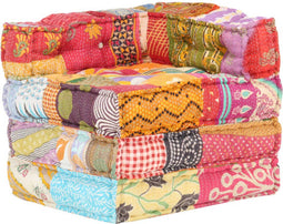 vidaXL - Poef - modulair - stof - patchwork