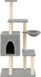 vidaXL - Kattenmeubel - met - sisal - krabpalen - 131 - cm - lichtgrijs