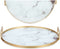Dienblad Marmer Wit Gouden Metaal Glas 30 x 4,5 x 30 cm (6 Stuks)