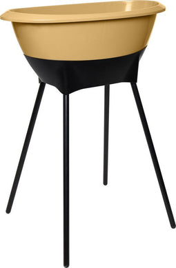 LUMA Honey Mustard - Bad- en verzorgingsset - Babybadje billendoekjesdoos kam borstel thermometer - Zwart - Honing Mosterd