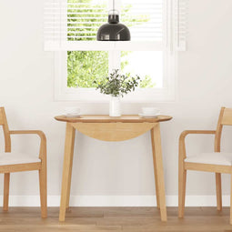 vidaXL - Eettafel - massief - hout - naturel - rubber