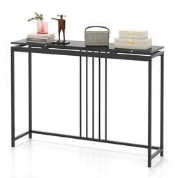 Coast Consoletafel - Kunstmarmer Zwart - 120 x 30 x 90 cm - Poedergecoat Stalen Frame