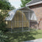 vidaXL - Hondenkennel - met - dak - en - deur - gegalvaniseerd - staal - zilverkleurig