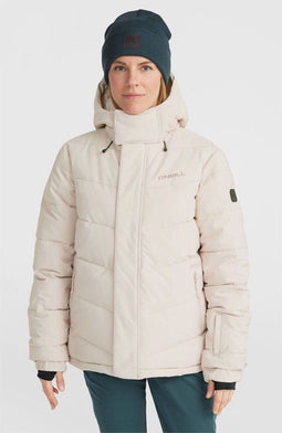 O'Neill Z.E.N. Puffer Hybrid - Ski jas dames - 20K waterdichtheid en ademend vermogen - Beige - maat XL